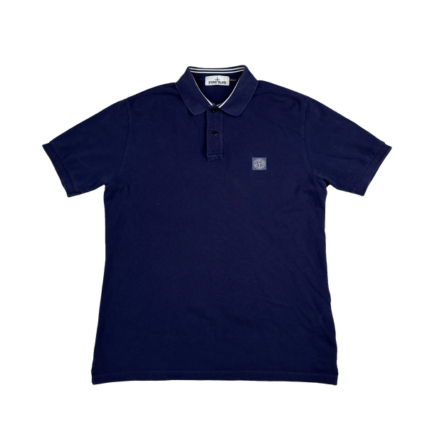 Stone Island 2016 Blue Slim Fit Polo Shirt - Large
