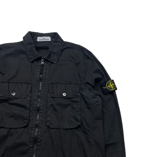 Stone Island 2021 Black Cotton Overshirt- Medium