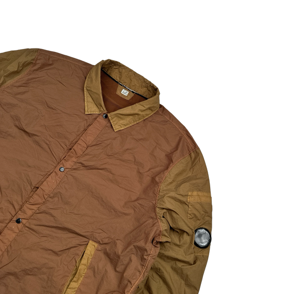 CP Company Brown Colour Block Taylon P Nylon Overshirt - XL