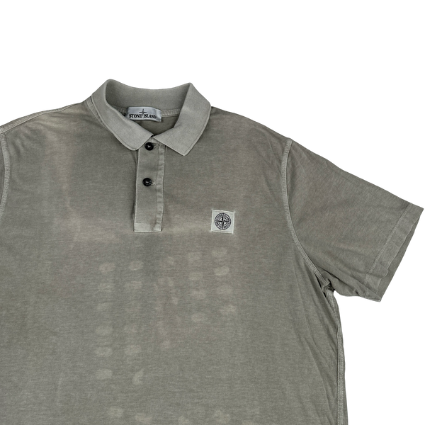Stone Island 2015 Grey Garment Dyed Polo Shirt - 3XL