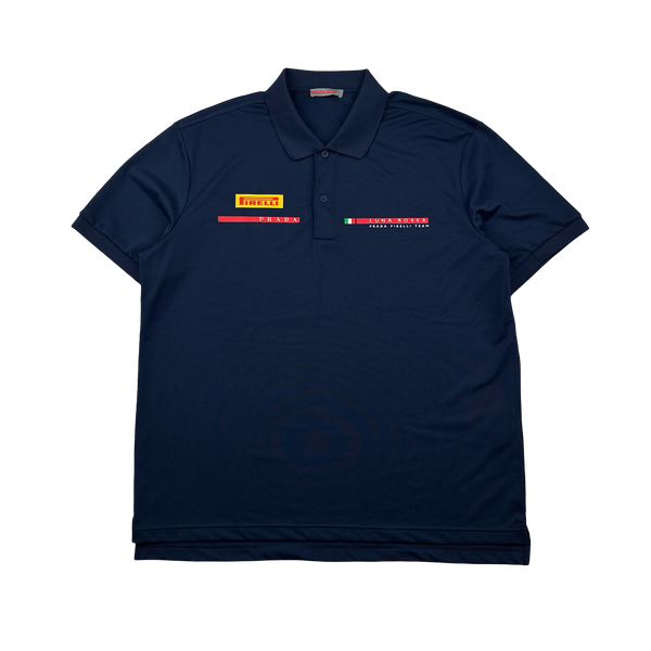 Prada Navy Luna Rossa Dry Fit Jersey Polo Shirt - XL