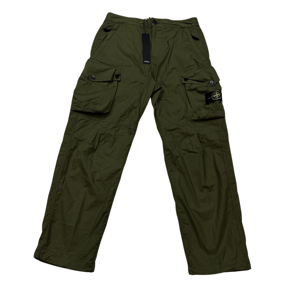 Stone Island 2019 LO Khaki Cotton Baggy Cargos - 30"