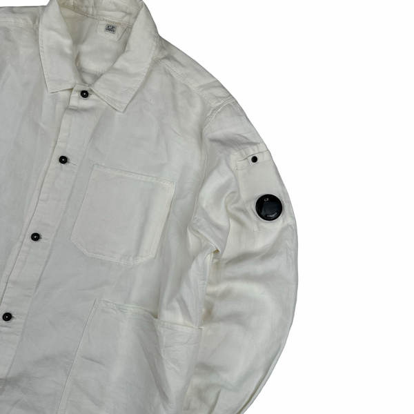 CP Company White Brushed Cotton Shirt - XXL