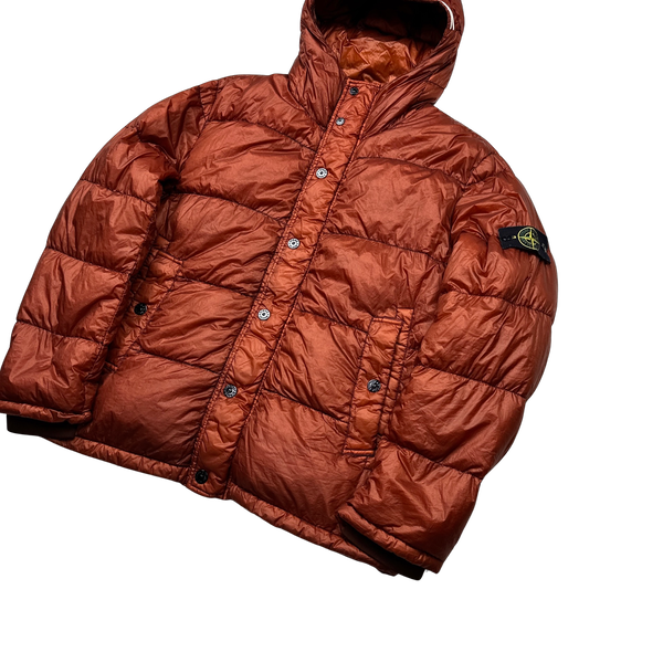 Stone Island 2013 Burnt Orange Garment Dyed Puffer Jacket - 3XL