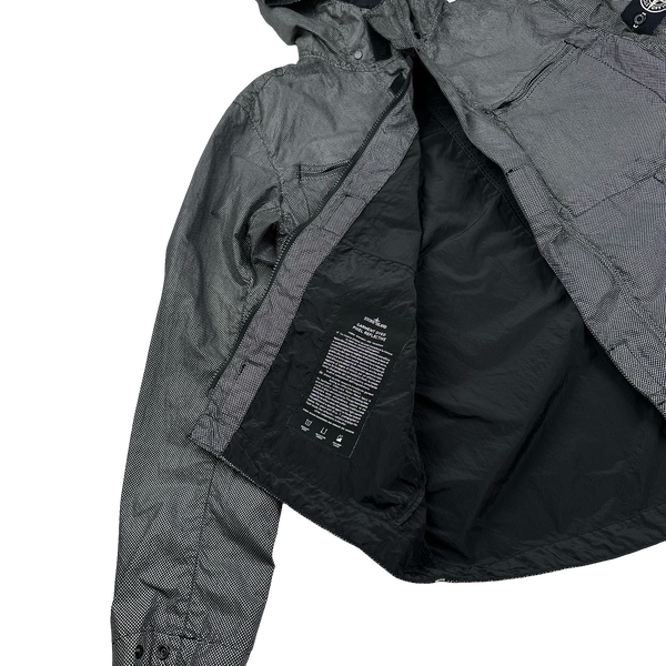 Stone Island 2016 Black Silver Pixel Reflective Hooded Jacket - Large