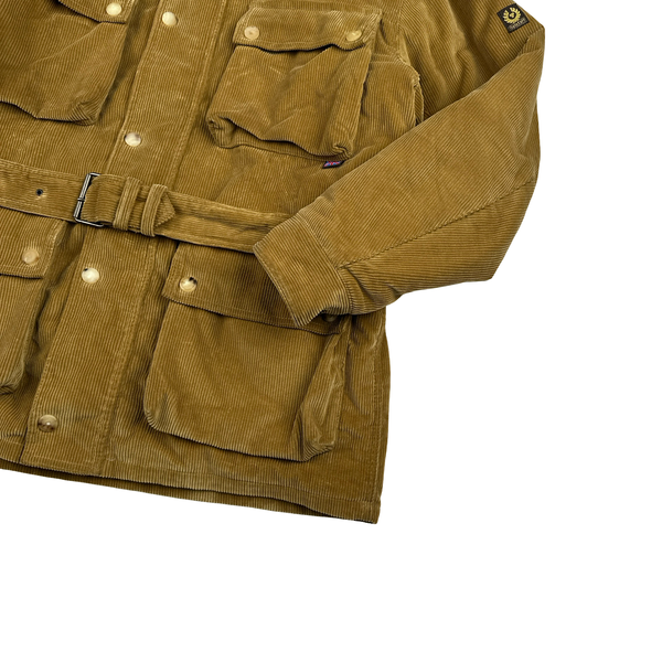 Belstaff Brown Trailmaster Multi Pocket Field Corduroy Zipped Heavyweight Jacket - Large