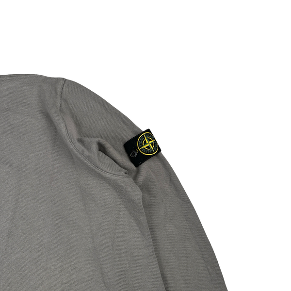 Stone Island 2009 Grey Cotton Quarter Zipped Hoodie - XXL