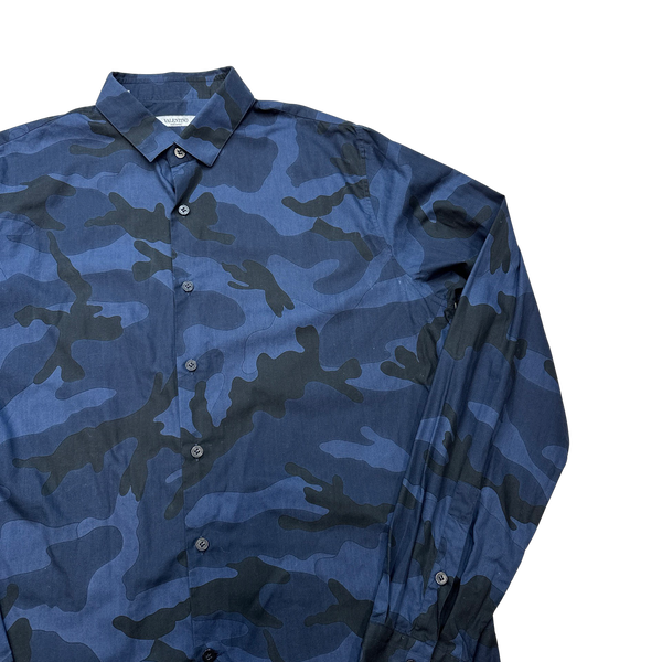 Valentino Blue Multi Camo Shirt - XL