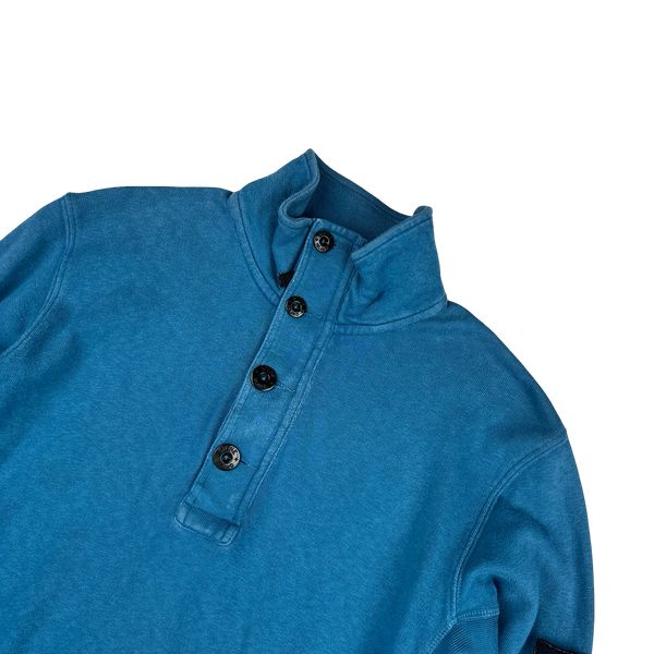 Stone Island 2015 Blue Quarter Zip Jumper - Small