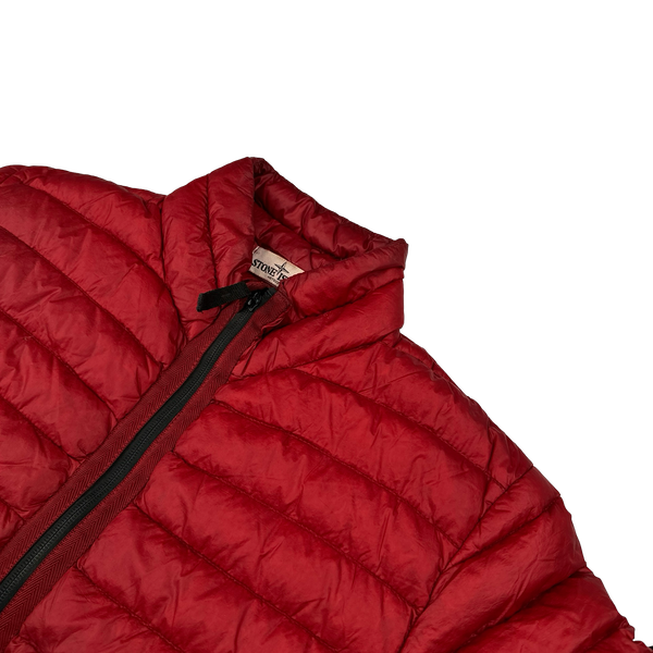 Stone Island 2013 Red Garment Dyed Down Puffer Jacket - Small