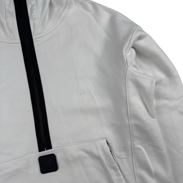 CP Company White Metropolis Pullover Cotton Full Zip Hoodie - XL