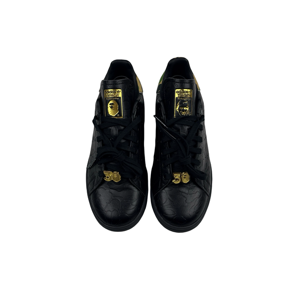 BAPE X Stan Smith 30th Anniversary Black Camo Leather Trainers - UK 7