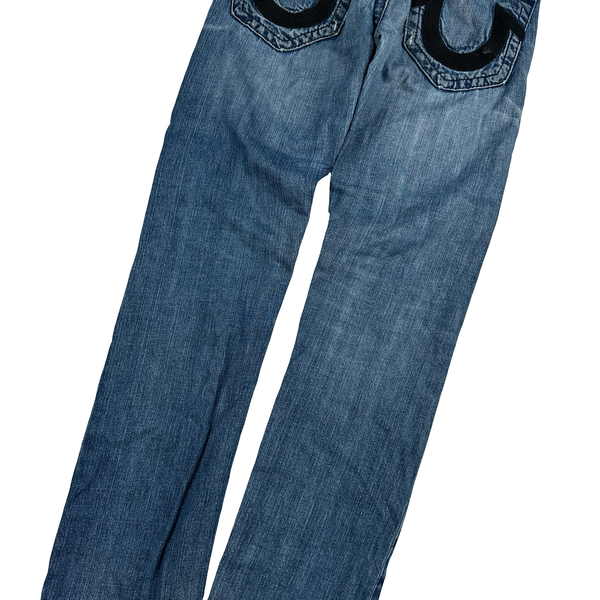 True Religion Skinny Contrast Stitch Horseshoe Denim Jeans - 27"