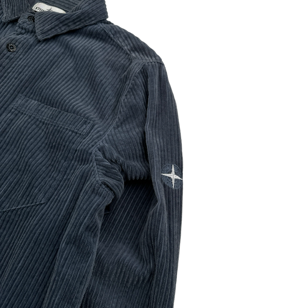 Stone Island 2019 Jumbo Cord Blue Overshirt - Large