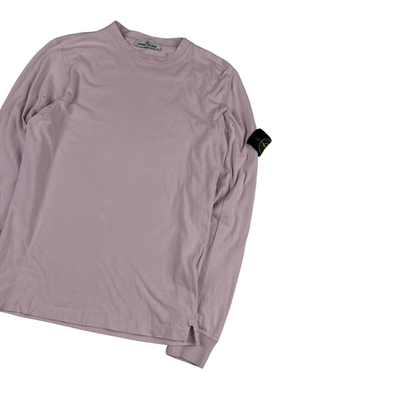 Stone Island 2017 Pink Longsleeve Cotton Top - Small