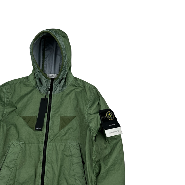 Stone Island 2023 Green Membrana 3L TC Hooded Jacket - Medium