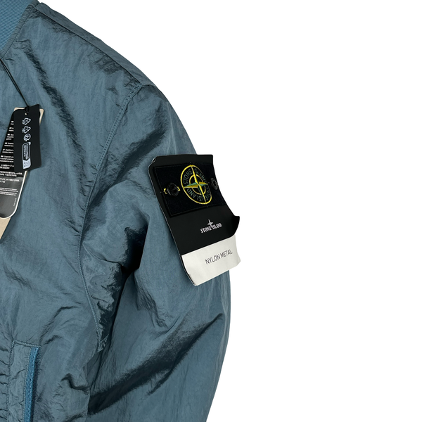 Stone Island 2025 Blue Nylon Metal Zipped Jacket - Small