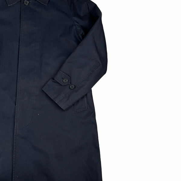 Burberry Nova Check Lined Navy Trench Coat - Medium