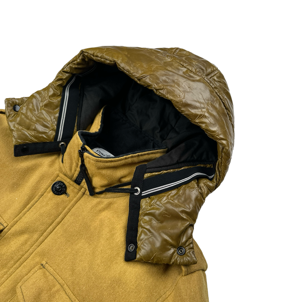 Stone Island 2014 Ice Wool Blend Yellow Down Jacket - Large