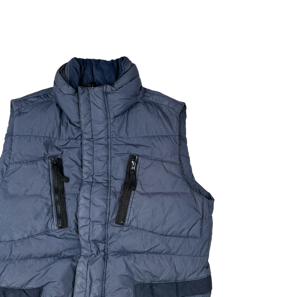 Stone Island 2016 Blue Garment Dyed Micro Yarn Down Gilet - Medium