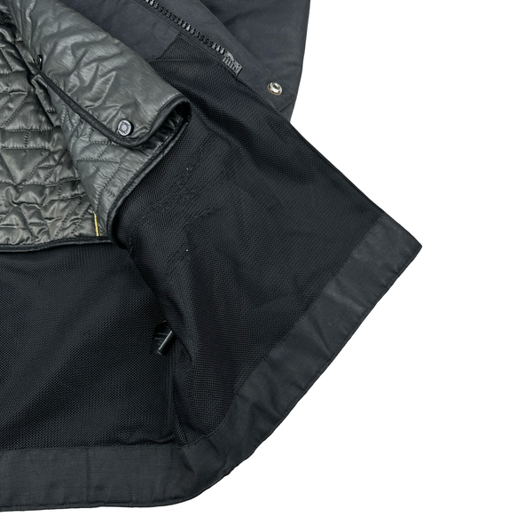 Ma Strum Dark Grey Quilted Multipocket Buttoned Jacket - Medium