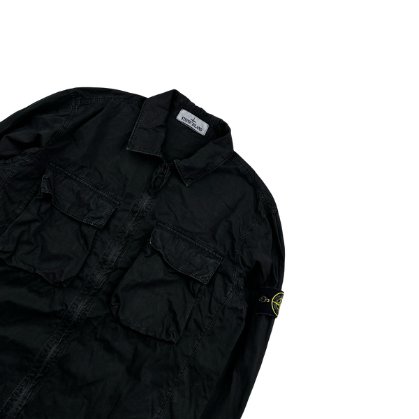 Stone Island 2022 Black Double Pocket Overshirt - Medium
