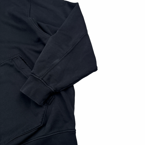Stone Island 2022 Black Buttoned Hood Spellout Hoodie - XL