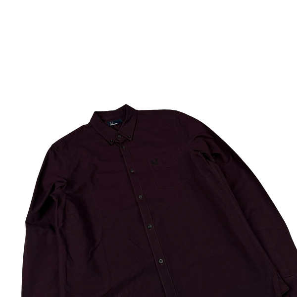 Fred Perry Burgundy Buttoned Shirt - Large