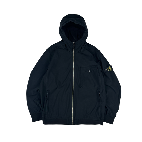 Stone Island 2017 Black Hooded Soft Shell Jacket - XXL