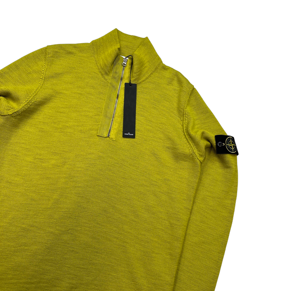 Stone Island Yellow Marl 2016 High Neck Pullover Knit Jumper - Large
