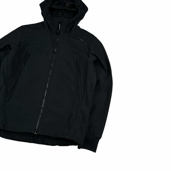 CP Company Fleece Lined Black Soft Shell Zipped Jacket - Large