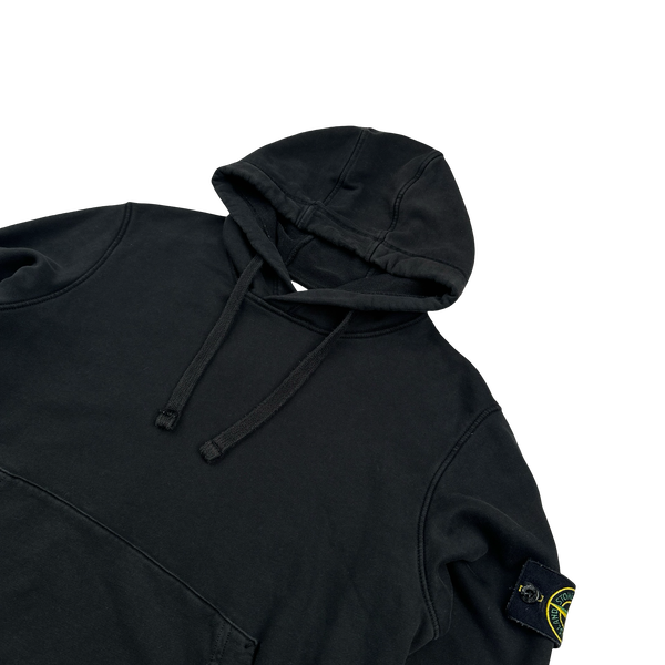 Stone Island 2020 Black Cotton Pullover Hoodie - Small