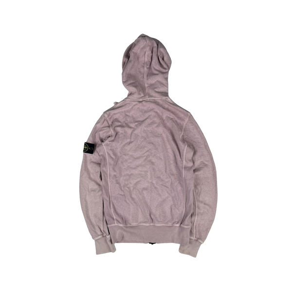 Stone Island 2017 Pink Zip Up Cotton Hoodie -Small