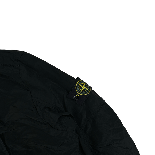 Stone Island 2018 Black Shimmer Nylon Metal Overshirt - Large