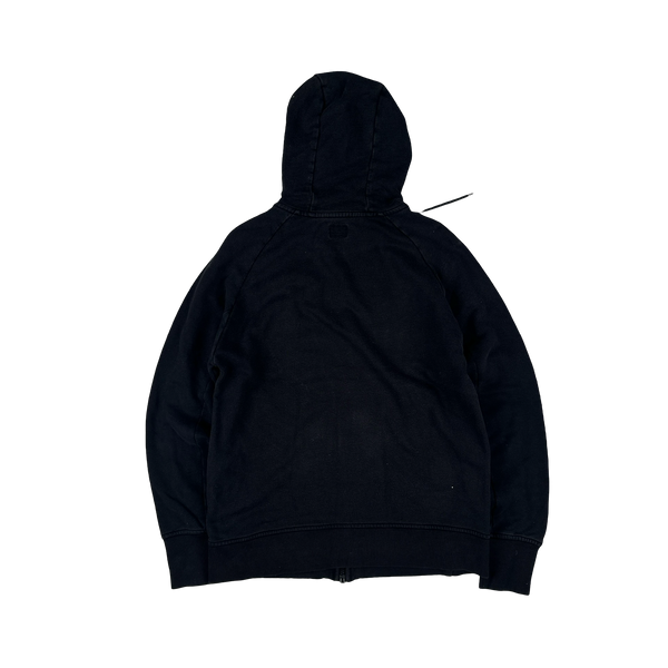 CP Company Black Cotton Goggle Hoodie - Medium