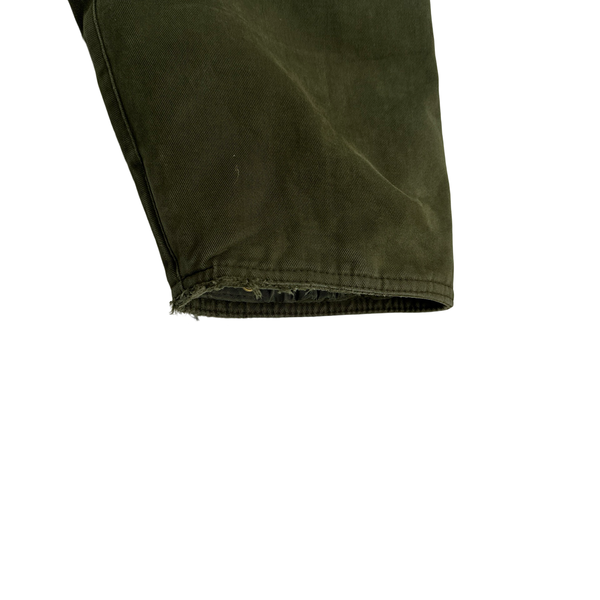 Barbour Olive Green Cotton Flannel Lined Boxy Fit Jacket - XL