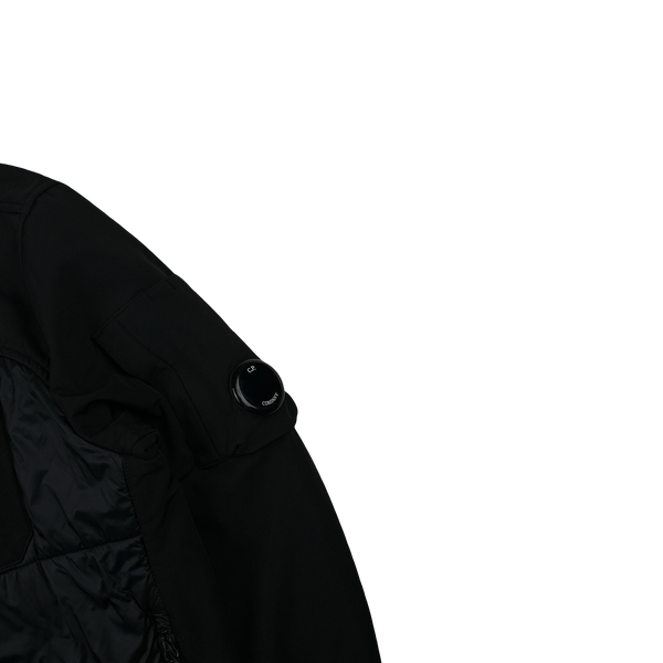 CP Company Black Hybrid Soft Shell Padded Jacket - Large