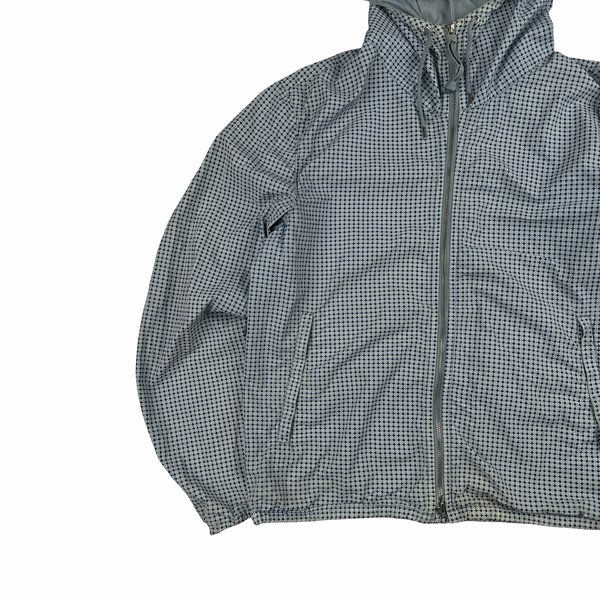 CP Company Blue Diamond Print Goggle Cotton Jacket - Large