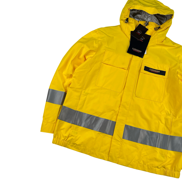 Paul & Shark Yellow 90s Fit Typhoon 20000 Reflective Strip Jacket - Large