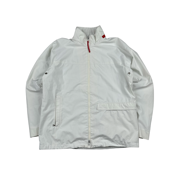 Prada Red Neck Tab White Convertible Goretex Prototype Zipped Jacket - XL
