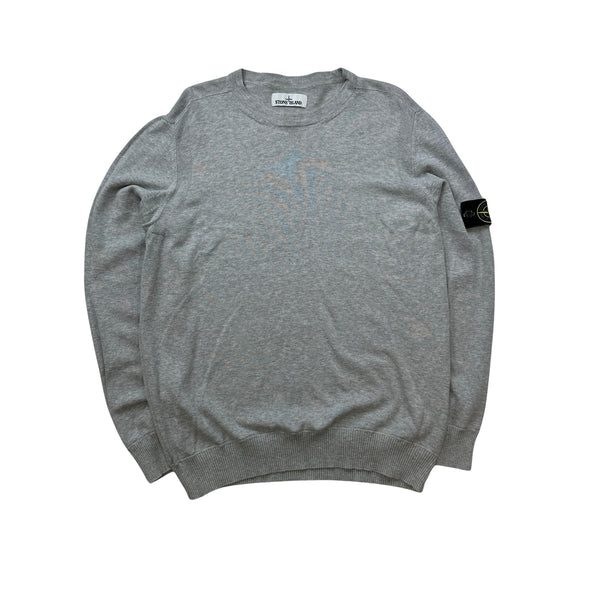 Stone Island 2021 Grey Knit Crewneck Sweatshirt - XL