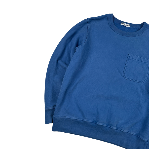 Stone Island Blue Chest Pocket Cotton 2011 Crewneck Jumper - XL