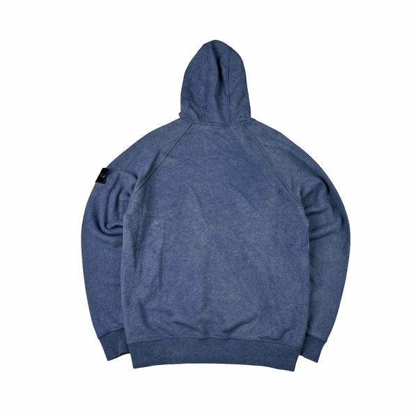 Stone Island 2021 Blue Dust Treatment Pullover Hoodie - Small