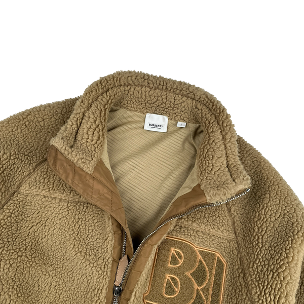 Burberry Logo Brown Teddy Bear Zip Up Jumper - Small