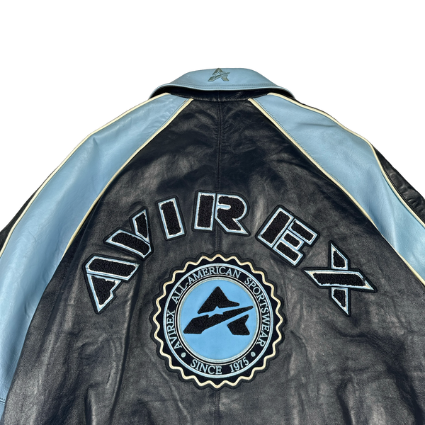 Avirex Classic Leather Spell out Bomber Jacket - XXL