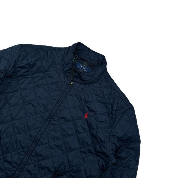 Ralph Lauren Navy Quilted Zipped Jacket - XL