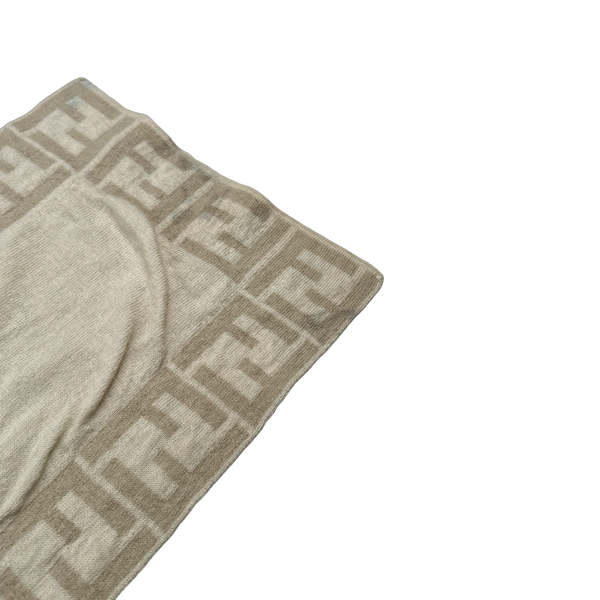 Fendi Monogram Tan Wool Scarf