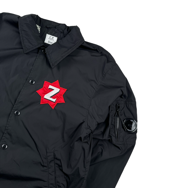 CP Company X GFoot Black Buttoned Lightweight Graphic Lining Z Spellout Lens Viewer Jacket - XL