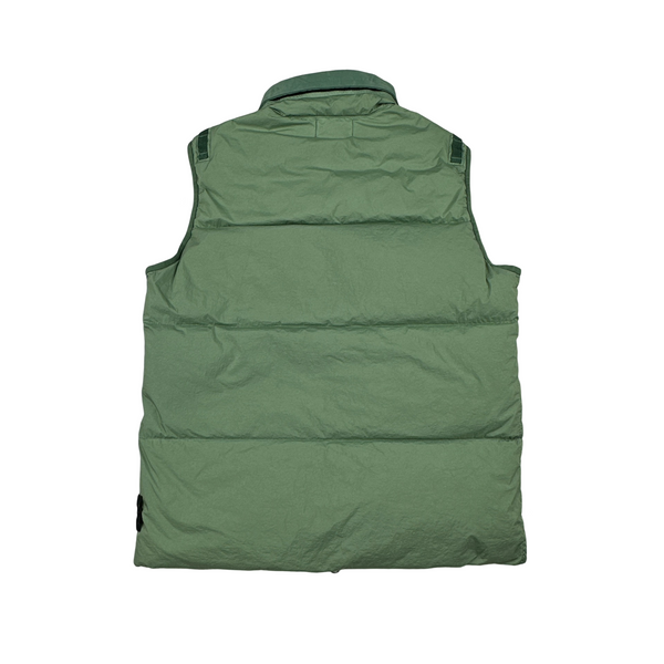 Stone Island 2022 Green Naslan Light Watro Down-TC Gilet - Medium
