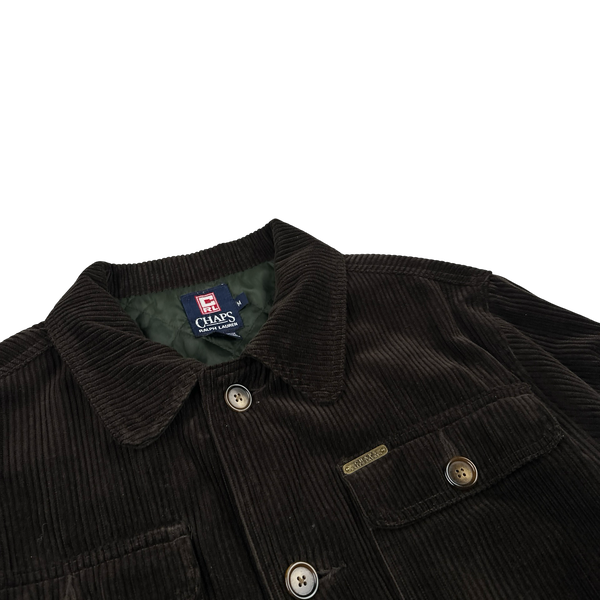 Ralph Lauren Chaps 90's Brown Corduroy Quilted Lined Jacket - Medium